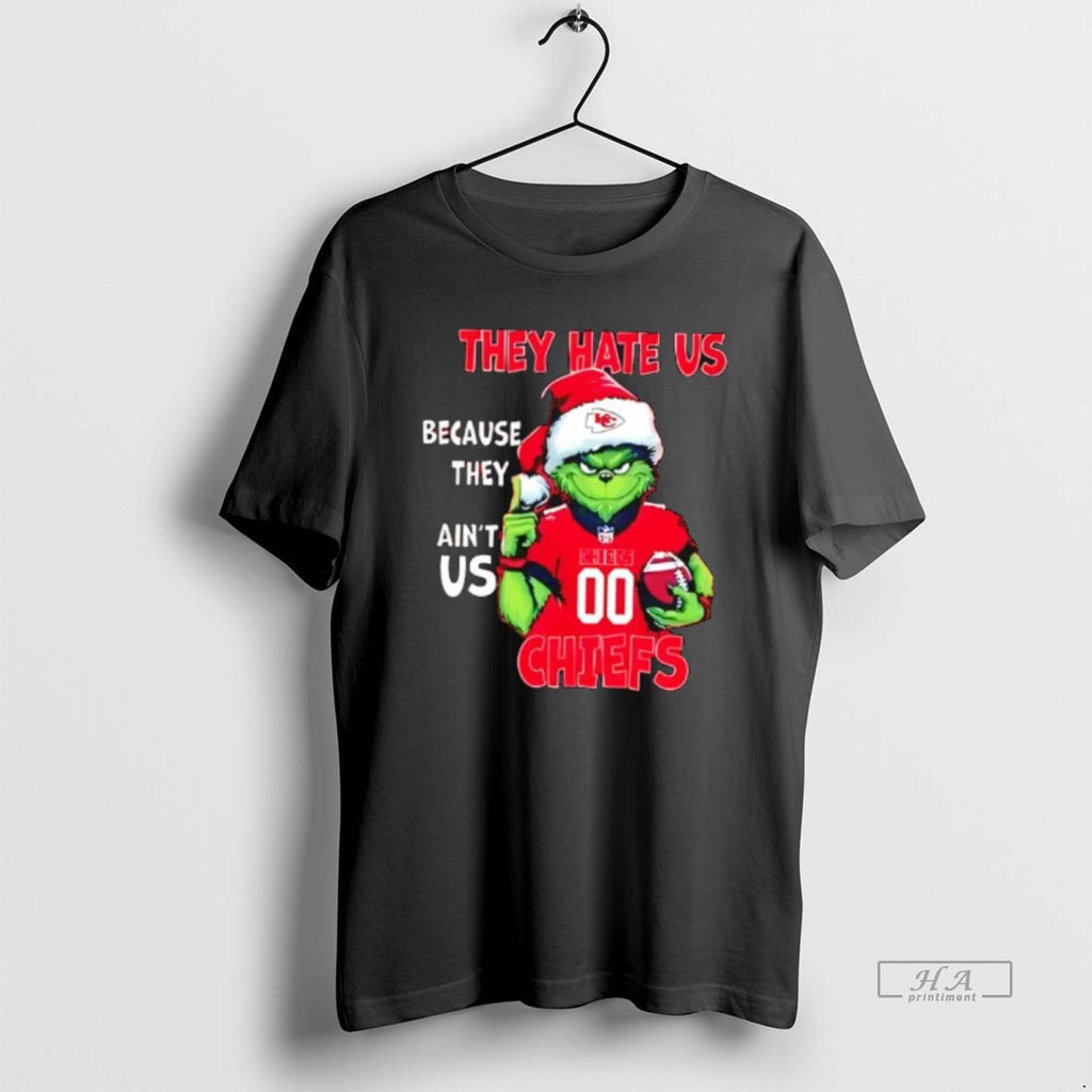 Official They Hate Us Because They Aint Us Kansas City Chiefs Grinch Santa T-Shirts, Hoodie, Sweatshirt | PopFlextees.com