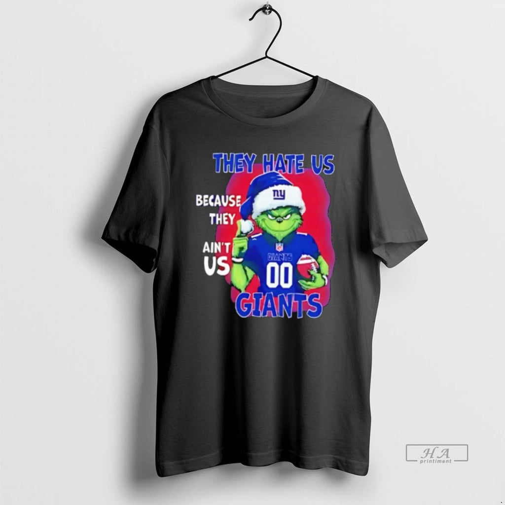Official They Hate Us Because They Aint Us New York Giants Grinch Santa T-Shirts, Hoodie, Sweatshirt | PopFlextees.com