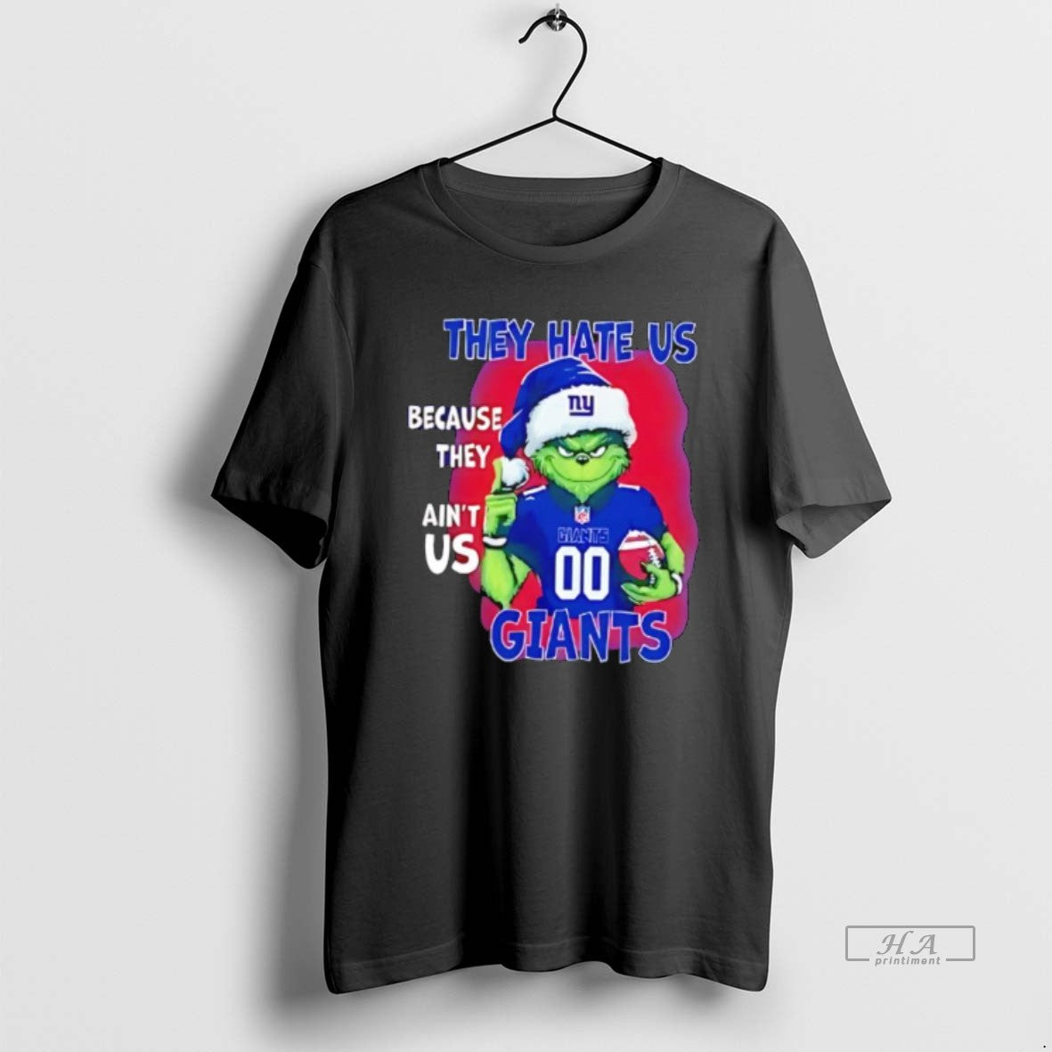 Official They Hate Us Because They Aint Us New York Giants Grinch Santa T-Shirts, Hoodie, Sweatshirt | PopFlextees.com