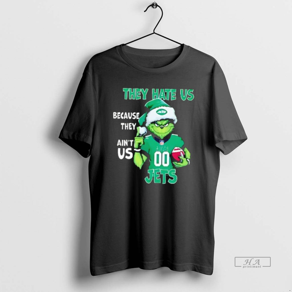 Official They Hate Us Because They Aint Us New York Jets Grinch Santa T-Shirts, Hoodie, Sweatshirt | PopFlextees.com