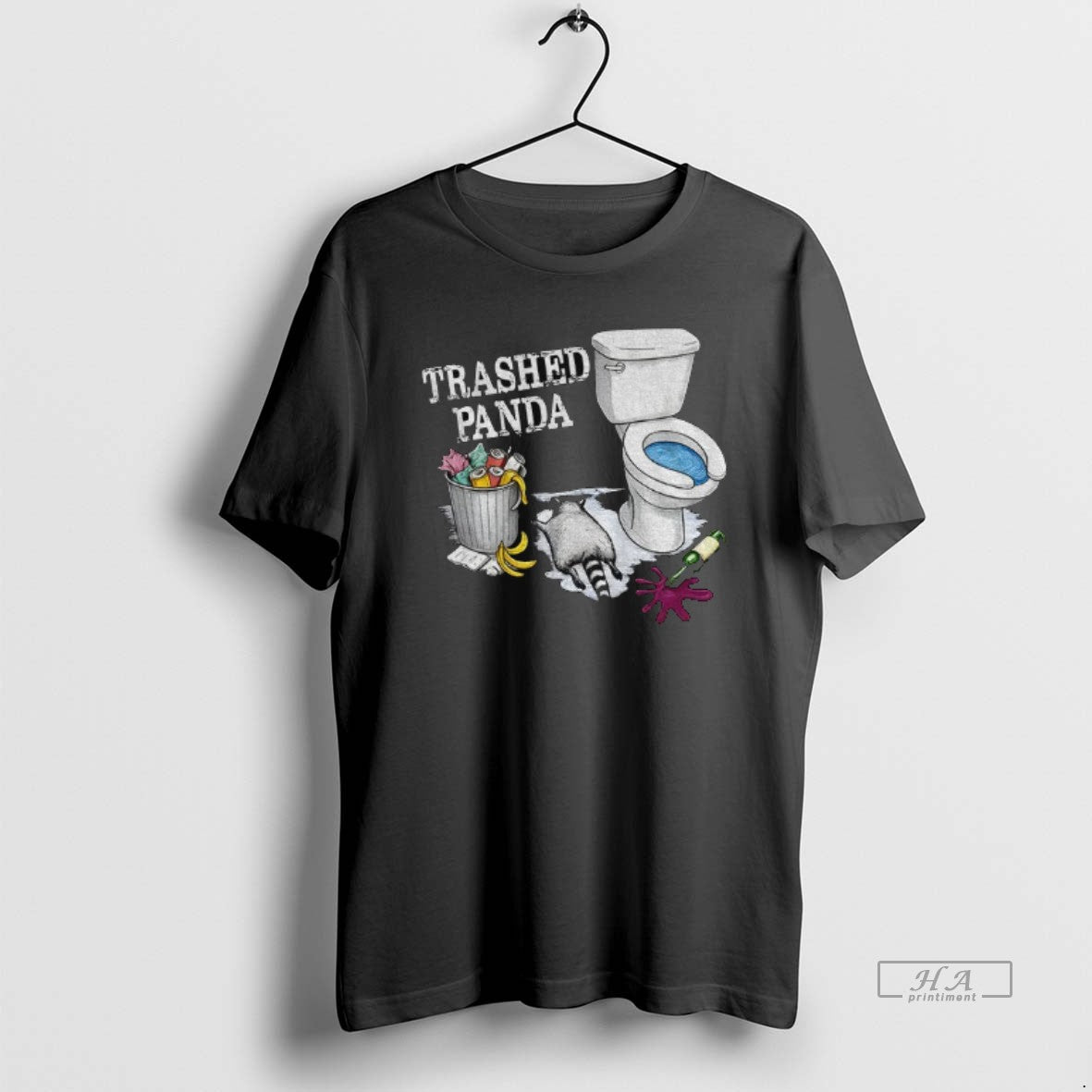 Official Trashed Panda Funny Drunk Raccoon Party Animal Joke Graphic T-Shirts, Hoodie, Sweatshirt | PopFlextees.com