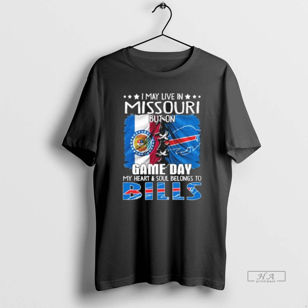 Official Trending Shirt I May Live In Missouri But On Gameday My Heart And Soul Hoodie, Sweatshirt | PopFlextees.com