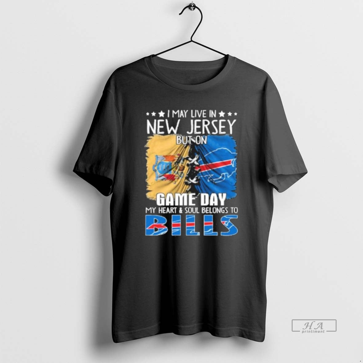 Official Trending Shirt I May Live In New Jersey But On Gameday My Heart And Hoodie, Sweatshirt | PopFlextees.com