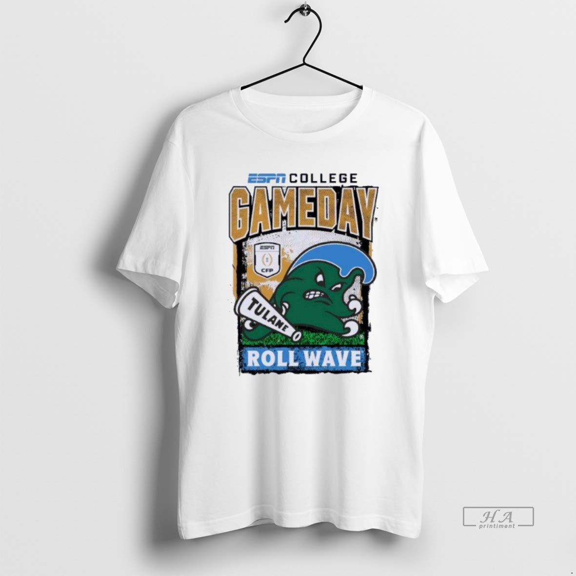 Official Tulane Green Wave Cfp Gameday 1st Round Mascot Roll Wave T-Shirts, Hoodie, Sweatshirt | PopFlextees.com