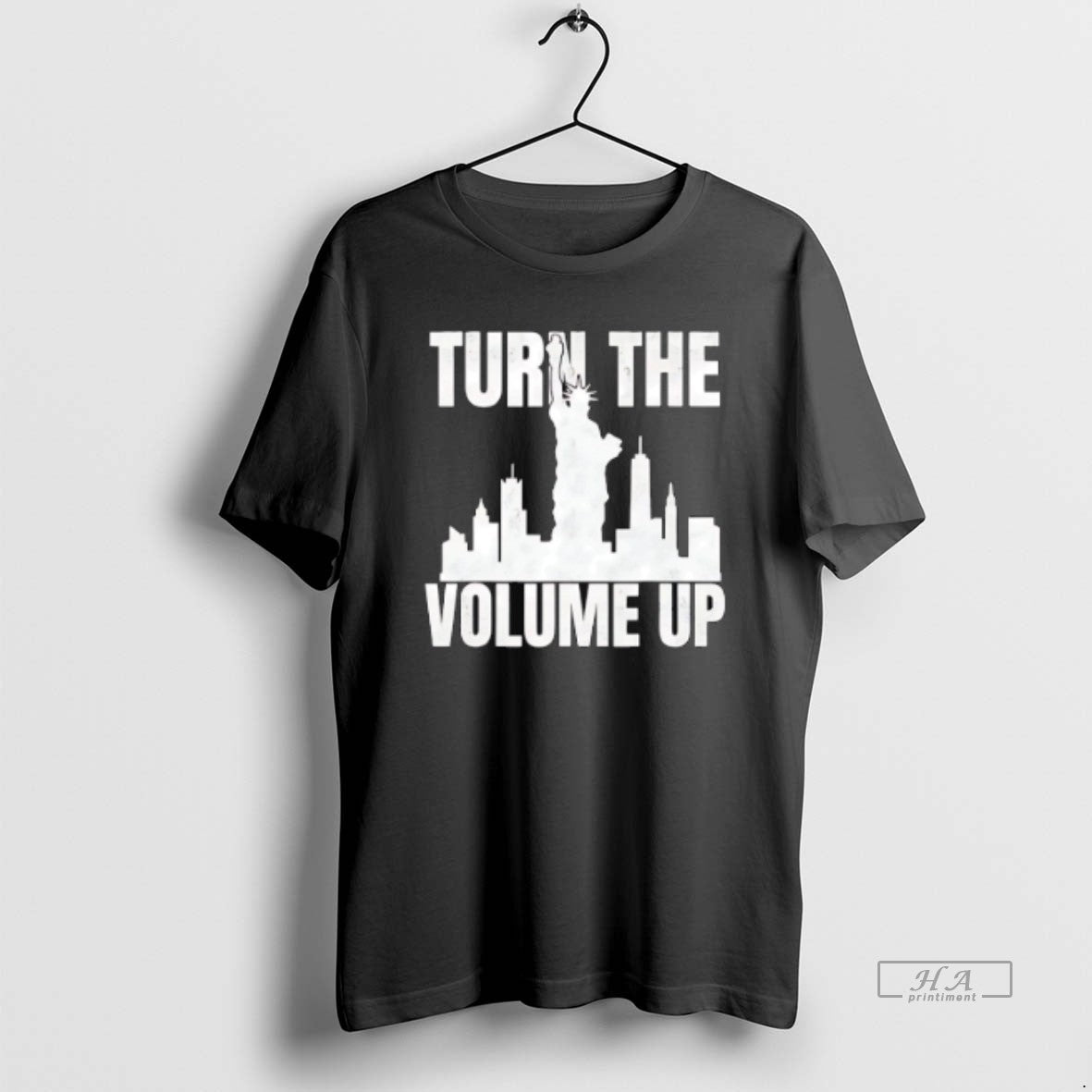 Official Turn The Volume Up Donald Trump Ny Skyline T-Shirts, Hoodie, Sweatshirt | PopFlextees.com