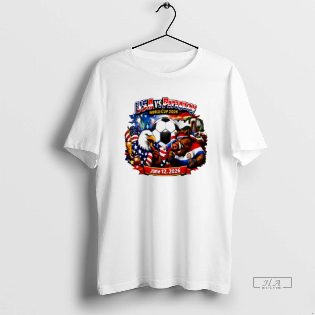 Official Usa Vs Paraguay 2026 World Cup Mascot T-Shirts, Hoodie, Sweatshirt | PopFlextees.com
