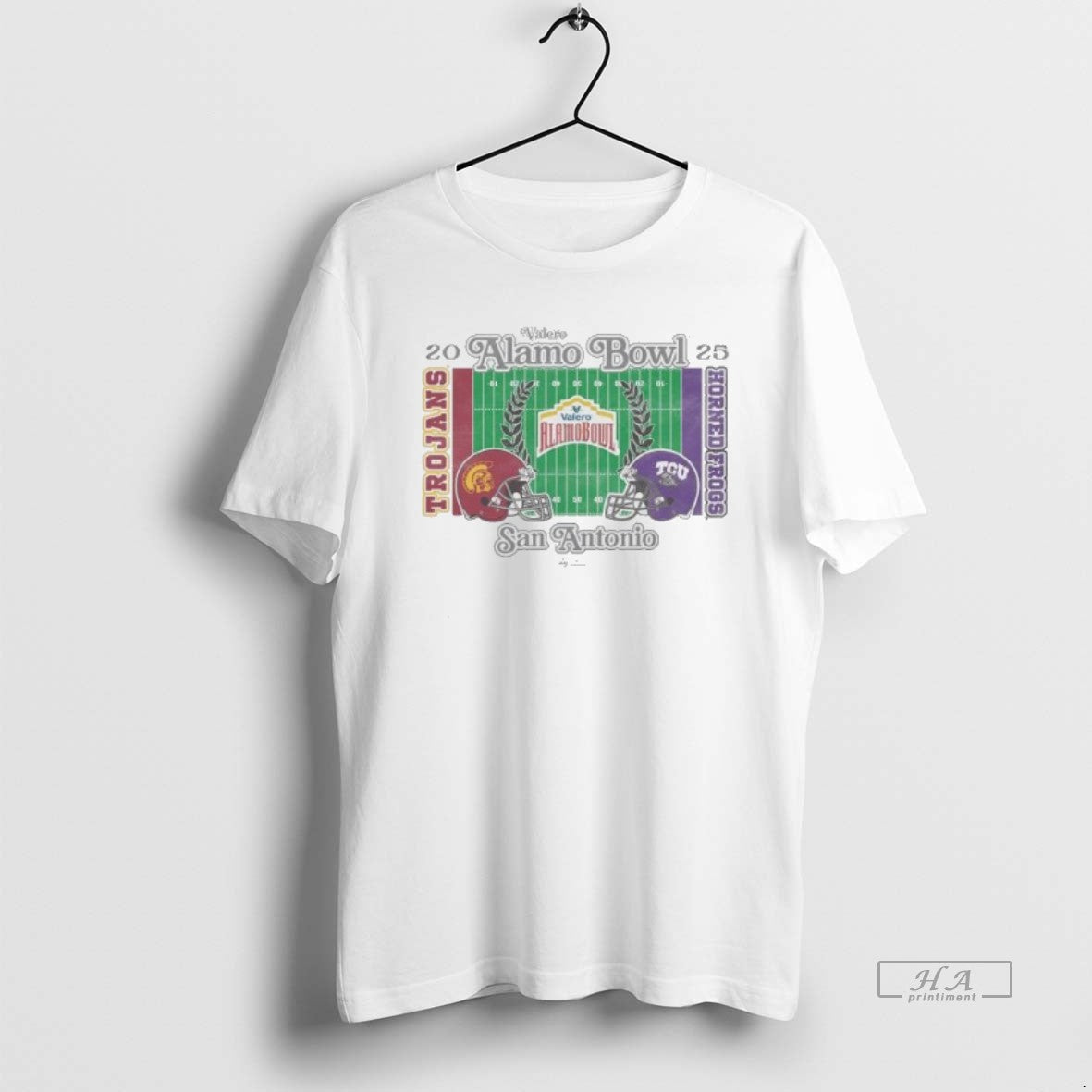Official Usc Trojans Vs Tcu Horned Frogs 2025 Valero Alamo Bowl 2 Team Head To T-Shirts, Hoodie, Sweatshirt | PopFlextees.com