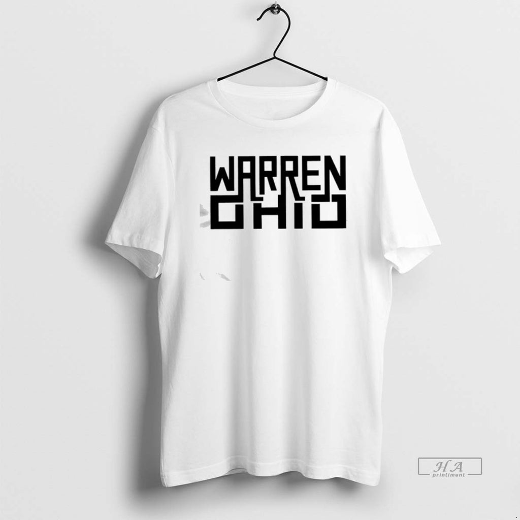 Official Warren Ohio Rectangle Text T-Shirts, Hoodie, Sweatshirt | PopFlextees.com
