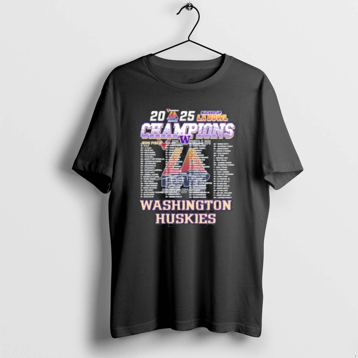 Official Washington Huskies 2025 Bucked Up La Bowl Champions Roster T-Shirts, Hoodie, Sweatshirt | PopFlextees.com