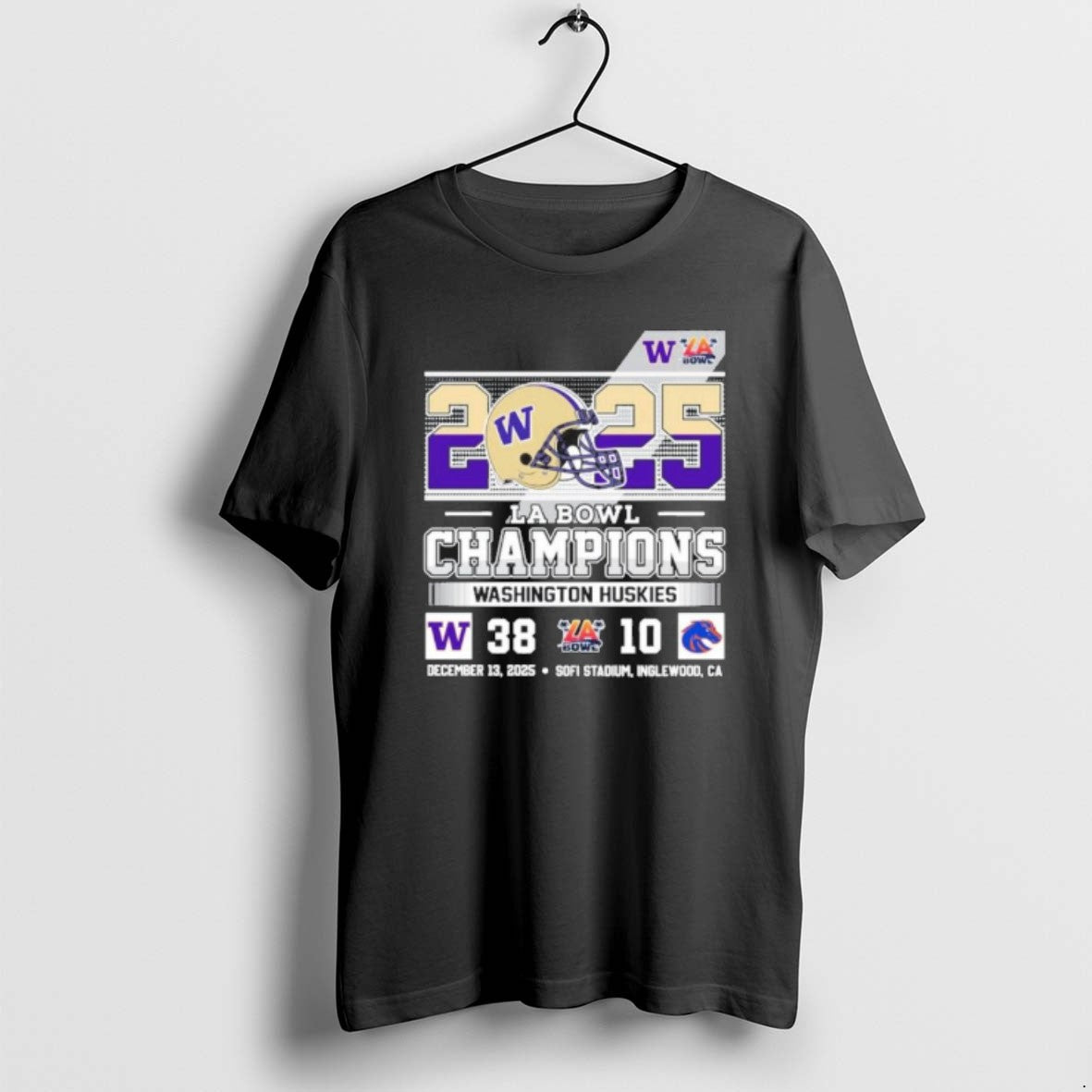Official Washington Huskies 2025 La Bowl Champions 38 10 Boise State Score T-Shirts, Hoodie, Sweatshirt | PopFlextees.com