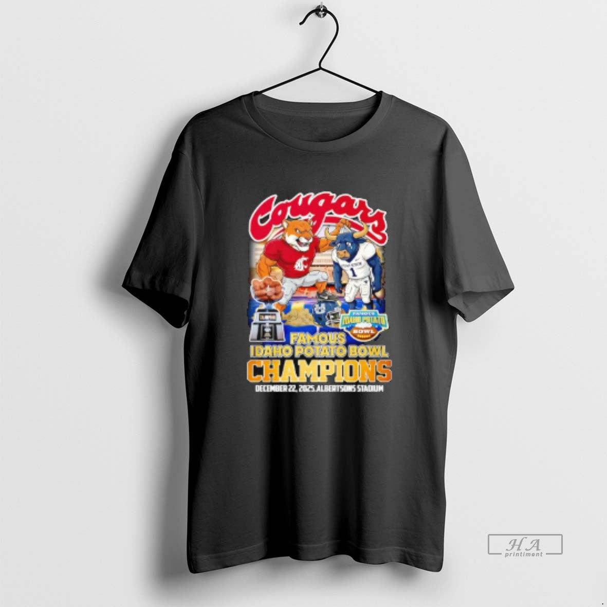 Official Washington State Cougars Cfp Famous Idaho Potato Bowl Champions 2025 Mascot T-Shirts, Hoodie, Sweatshirt