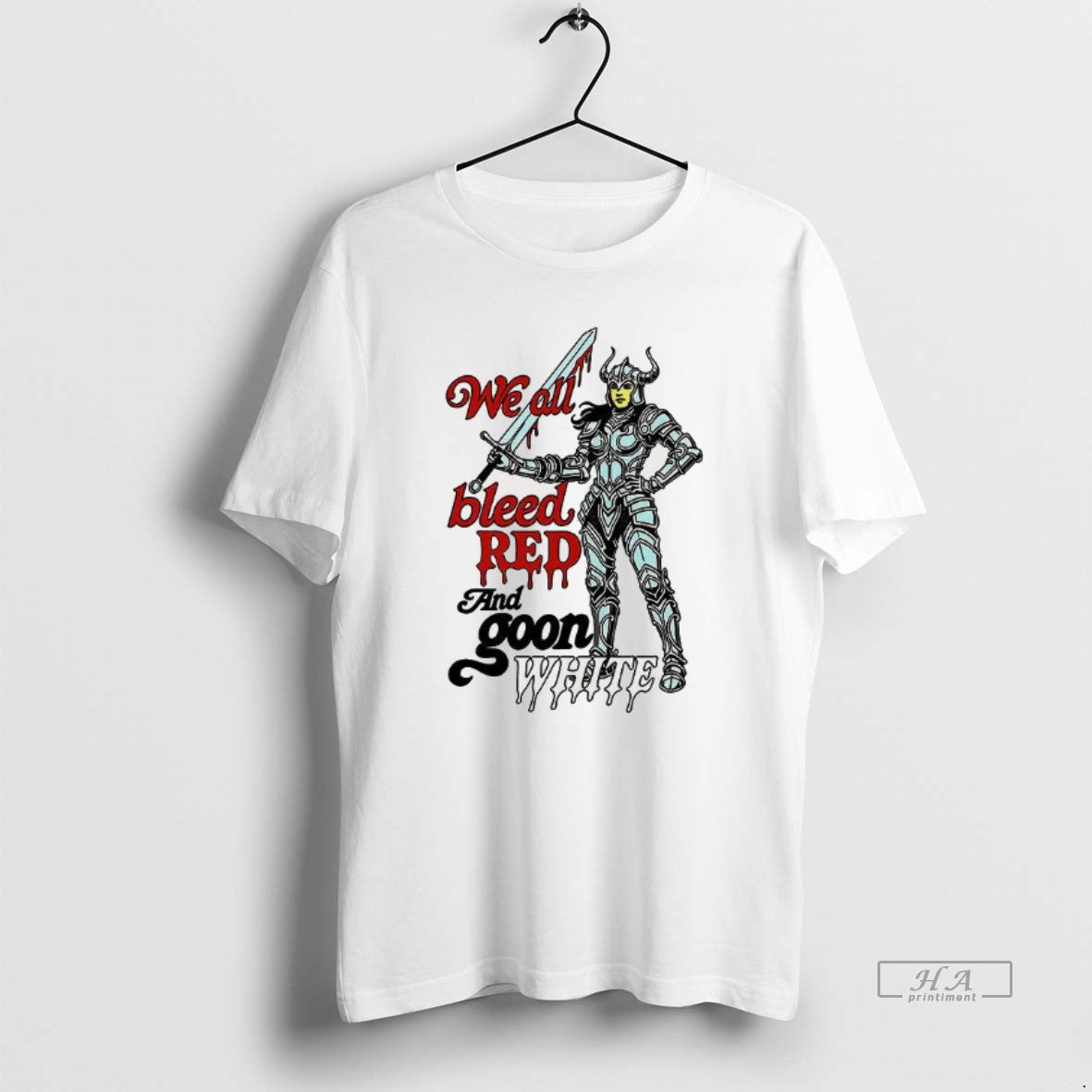 Official We All Bleed Red And Goon White T-Shirts, Hoodie, Sweatshirt | PopFlextees.com