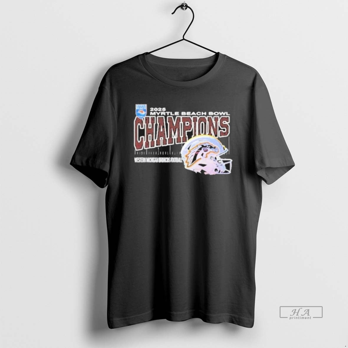 Official Western Michigan Broncos 2025 Myrtle Beach Bowl Champions Helmet T-Shirts, Hoodie, Sweatshirt | PopFlextees.com