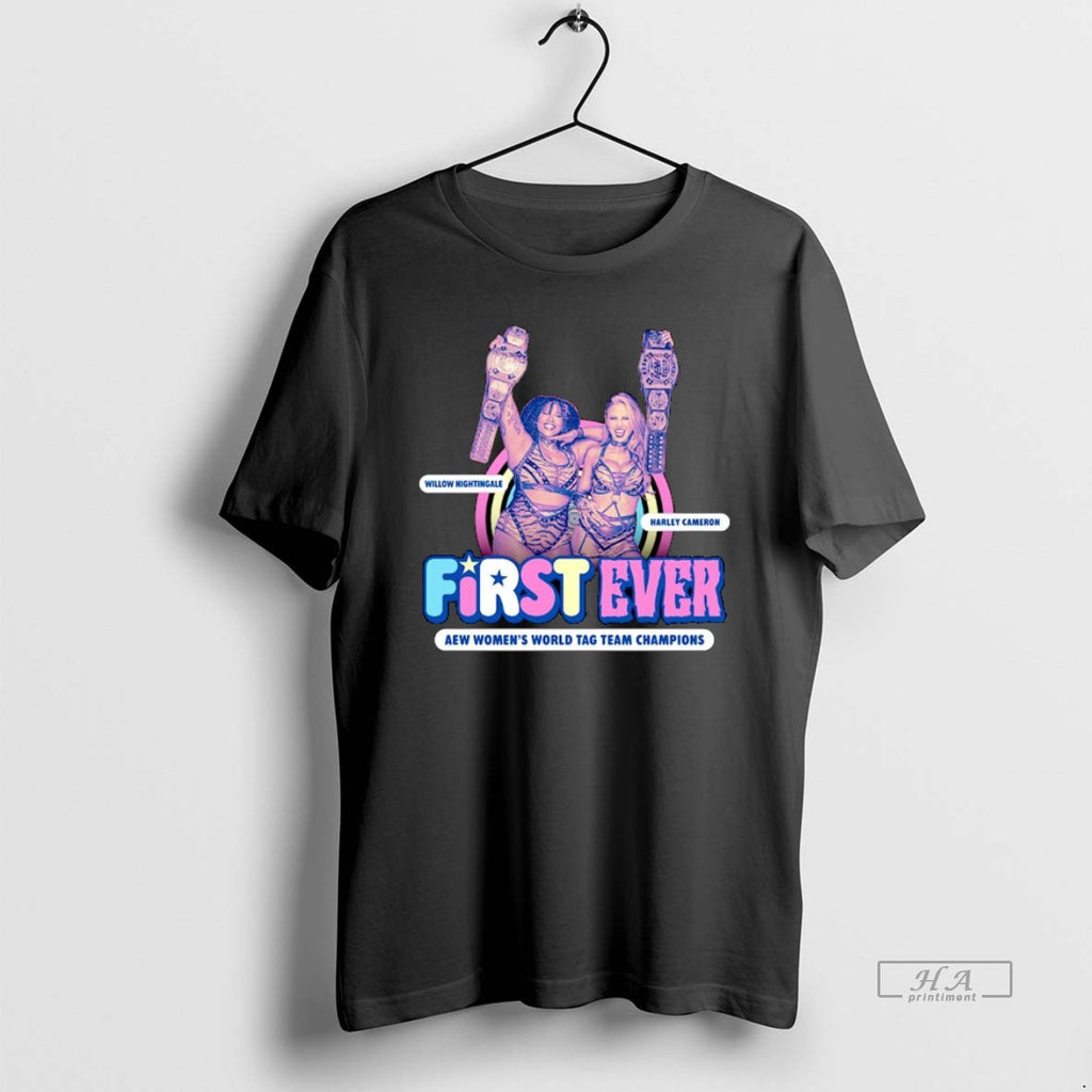 Official Willow Nightingale And Harley Cameron First Ever Aew Womens World Tag Team Champions T-Shirts, Hoodie, Sweatshirt