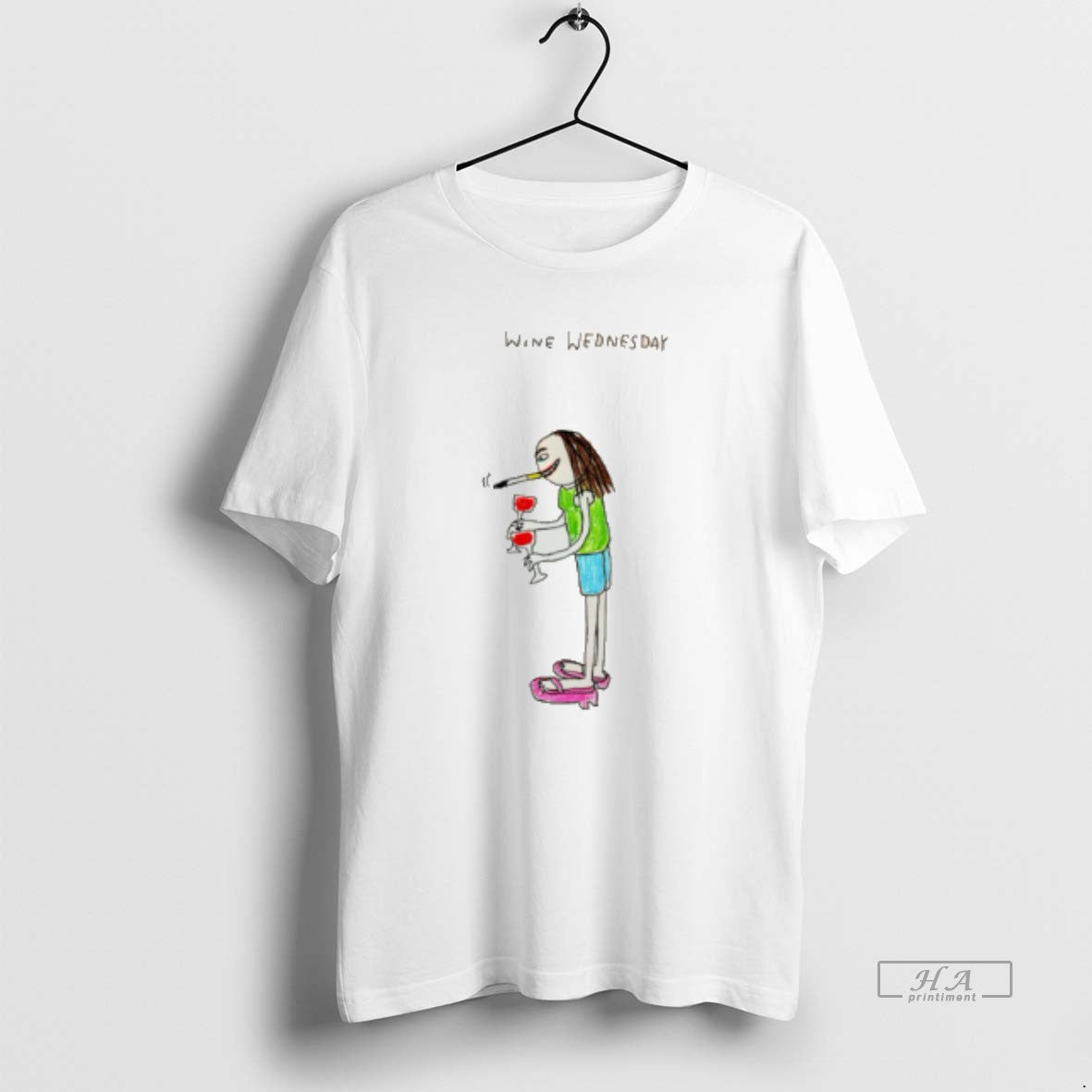 Official Wine Wednesday Girl Smoking Paint Tee Hoodie, Sweatshirt | PopFlextees.com