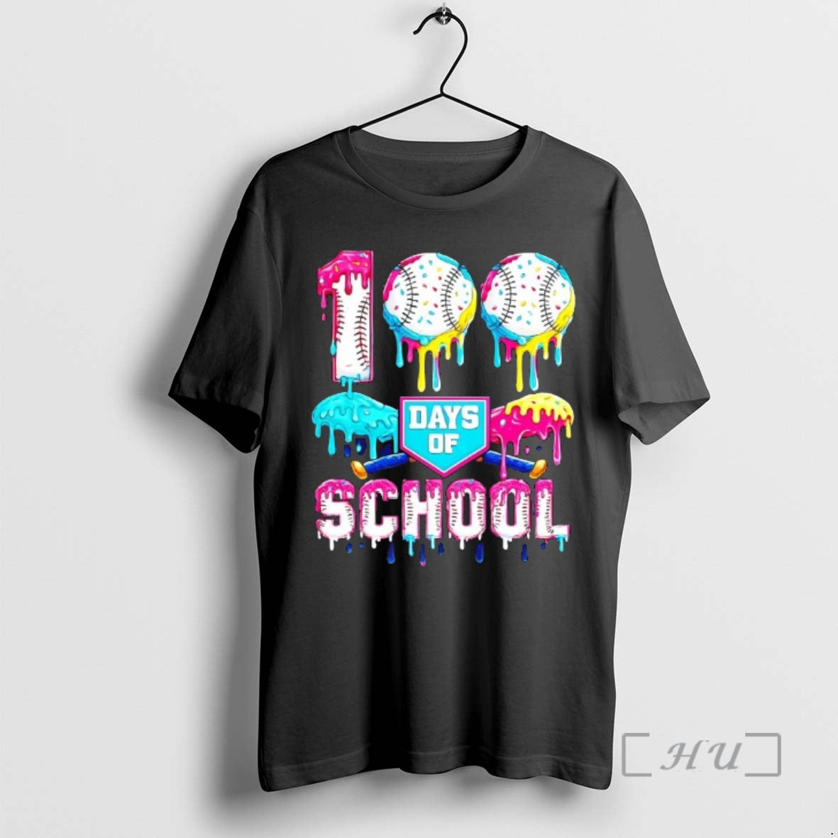 Officials 100 Days Of School 100th Day Ice Cream Drip Baseball Premium T Shirts Sweater Hoodie, Sweatshirt | PopFlextees.com