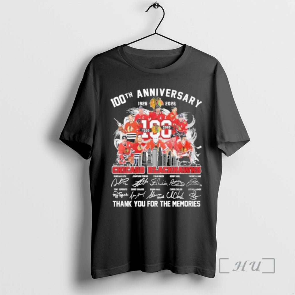 Officials 100th Anniversary 1926 2026 Chicago Blackhawks Team Signatures T-Shirts, Hoodie, Sweatshirt | PopFlextees.com