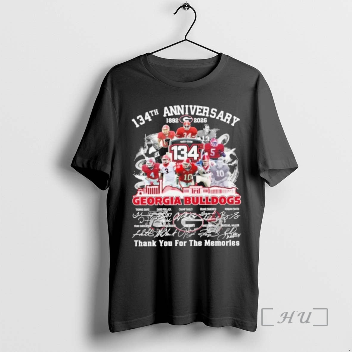 Officials 134th Anniversary Georgia Bulldogs Signature Thank You For The Memories Premium T Shirts Sweater Hoodie, Sweatshirt