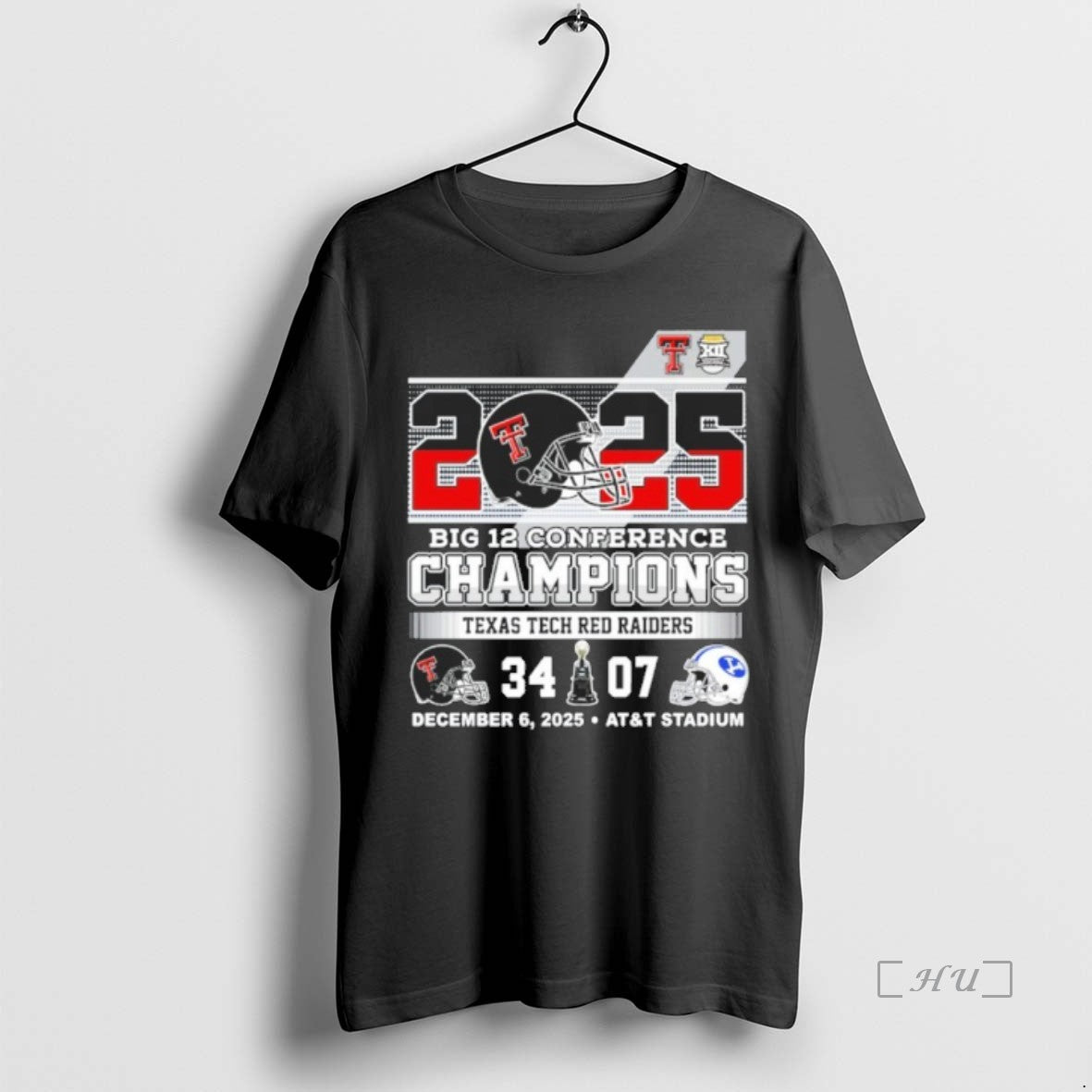 Officials 2025 Big 12 Conference Champions Texas Tech 34 7 Byu Score Premium T Shirts Hoodie, Sweatshirt | PopFlextees.com