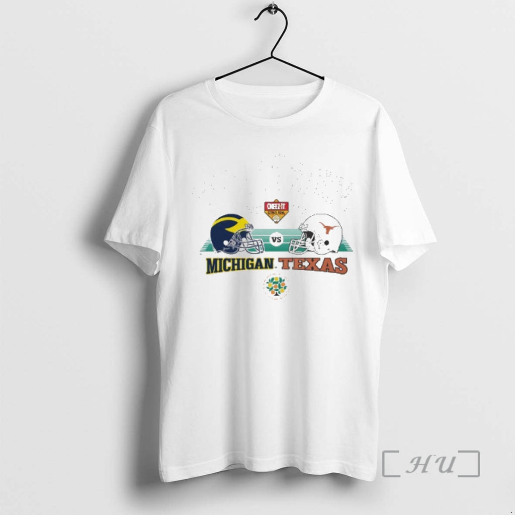 Officials 2025 Cheez It Citrus Bowl 2 Team Michigan Vs Texas Helmets Premium T Shirts Hoodie, Sweatshirt | PopFlextees.com