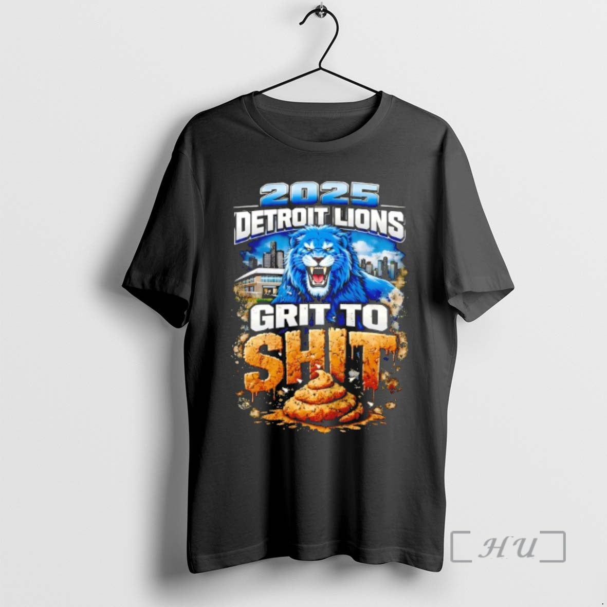 Officials 2025 Detroit Lions Grit To Shit Mascot T-Shirts, Hoodie, Sweatshirt | PopFlextees.com