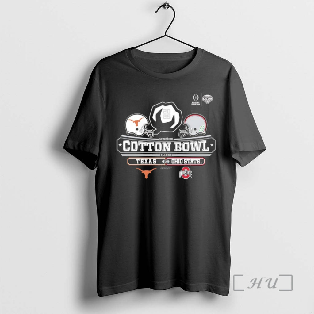 Officials 2025 Goodyear Cotton Bowl Classic 2 Team Texas Vs Ohio State Premium T Shirts Hoodie, Sweatshirt | PopFlextees.com