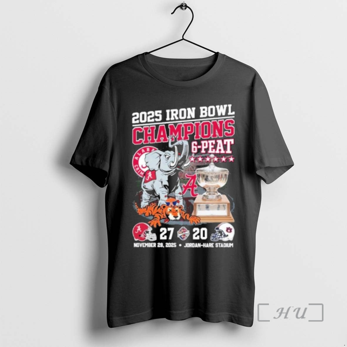 Officials 2025 Iron Bowl Champions 6 Peat Alabama Beat Auburn Mascot Premium T Shirts Sweater Hoodie, Sweatshirt