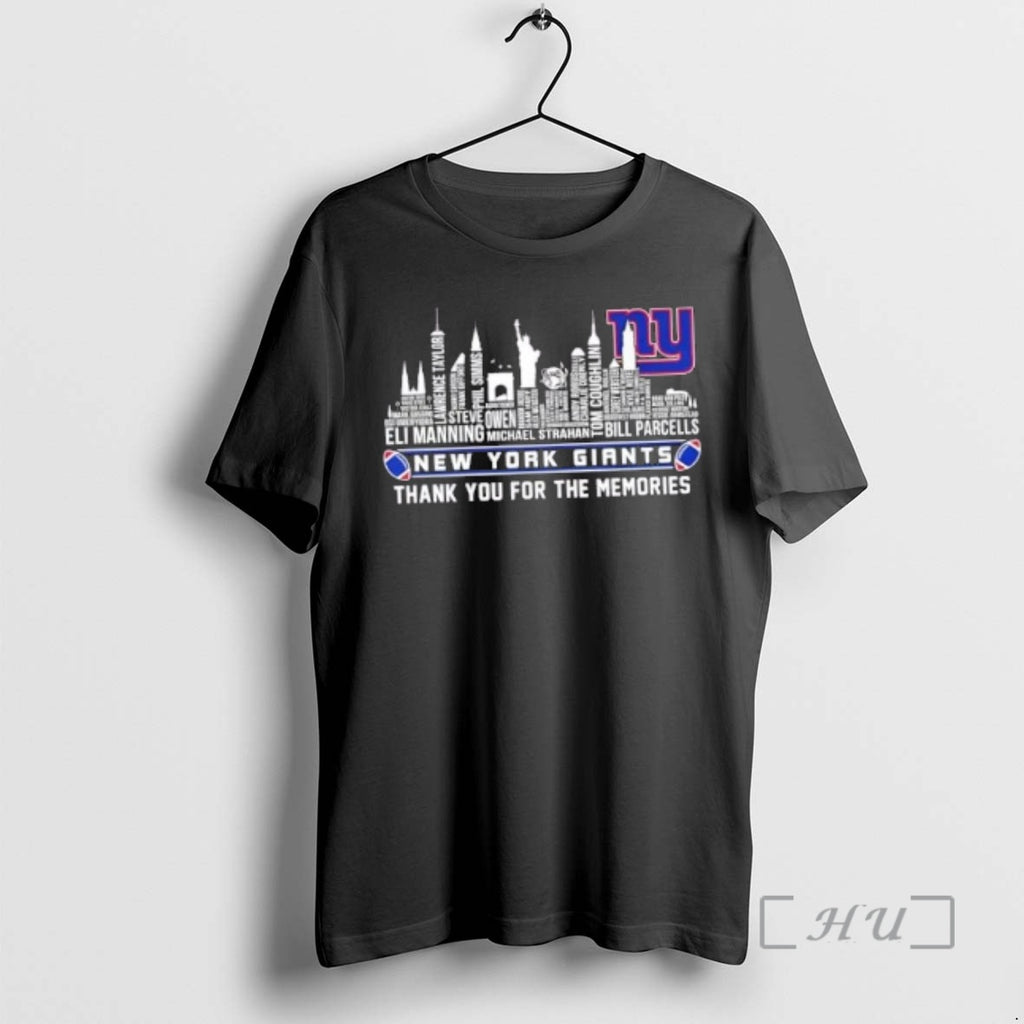 Officials 2025 New York Giants All Names City Thank You For The Memories Skyline Premium T-Shirts, Hoodie, Sweatshirt