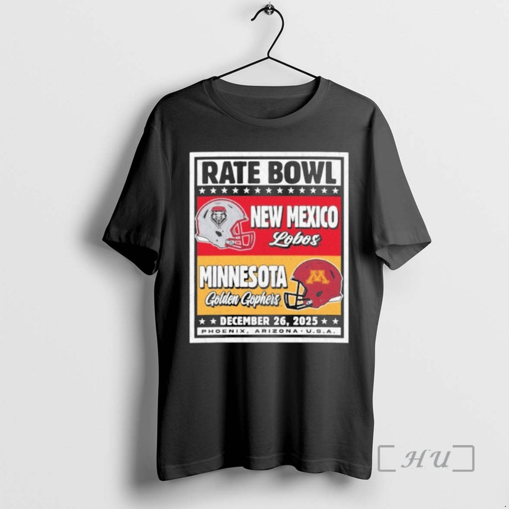 Officials 2025 Rate Bowl New Mexico Vs Minnesota December 26 T-Shirts, Hoodie, Sweatshirt