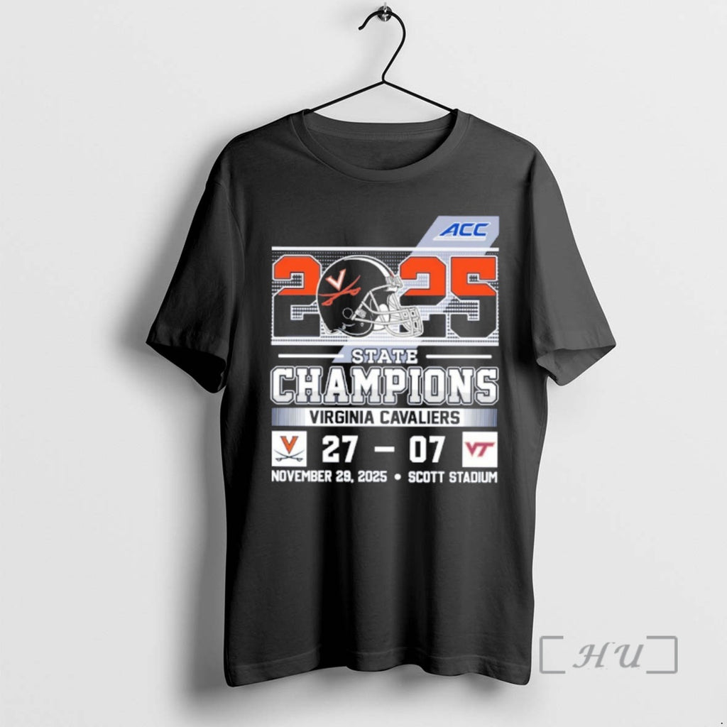 Officials 2025 State Champions Virginia Cavaliers November 29 2025 Scott Stadium Premium T Shirts Sweater Hoodie, Sweatshirt