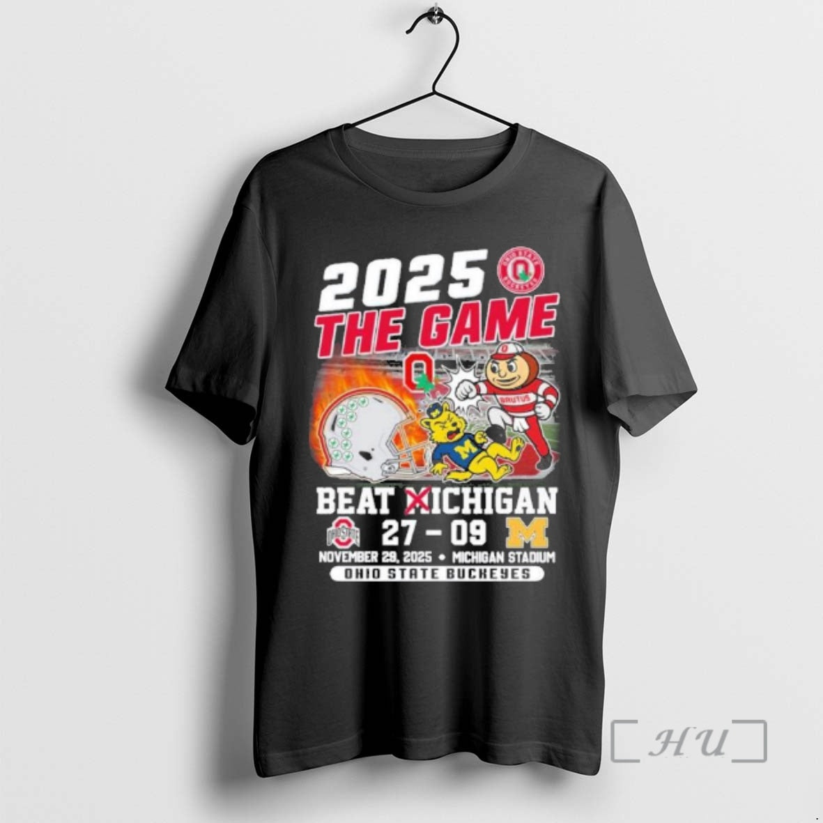 Officials 2025 The Game Ohio State Mascot Beat Michigan 27 9 Score Premium T Shirts Hoodie, Sweatshirt | PopFlextees.com
