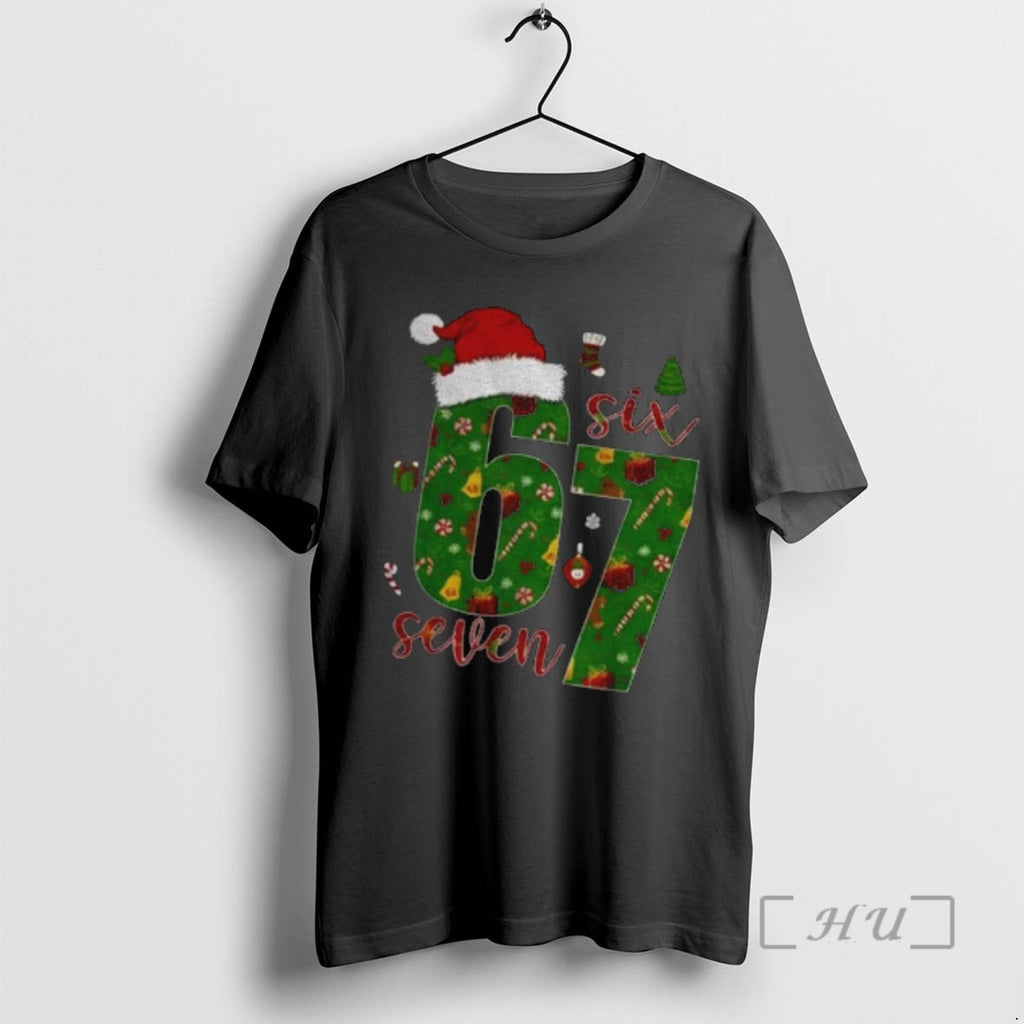 Officials 6 7 Meme Viral Tiktok Trend Santa Hat Christmas T-Shirts, Hoodie, Sweatshirt | PopFlextees.com