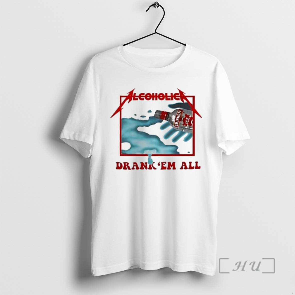 Officials Alcoholica Metallica Drank Em All Vodka Smirnoff Ice T-Shirts, Hoodie, Sweatshirt | PopFlextees.com