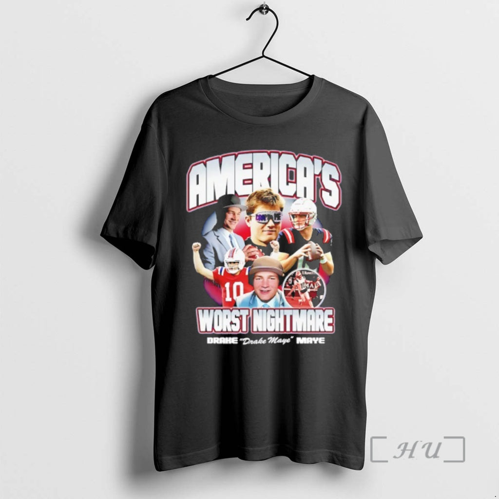 Officials Americas Worst Nightmare Drake Maye Patriots 90s Bootleg T-Shirts, Hoodie, Sweatshirt | PopFlextees.com