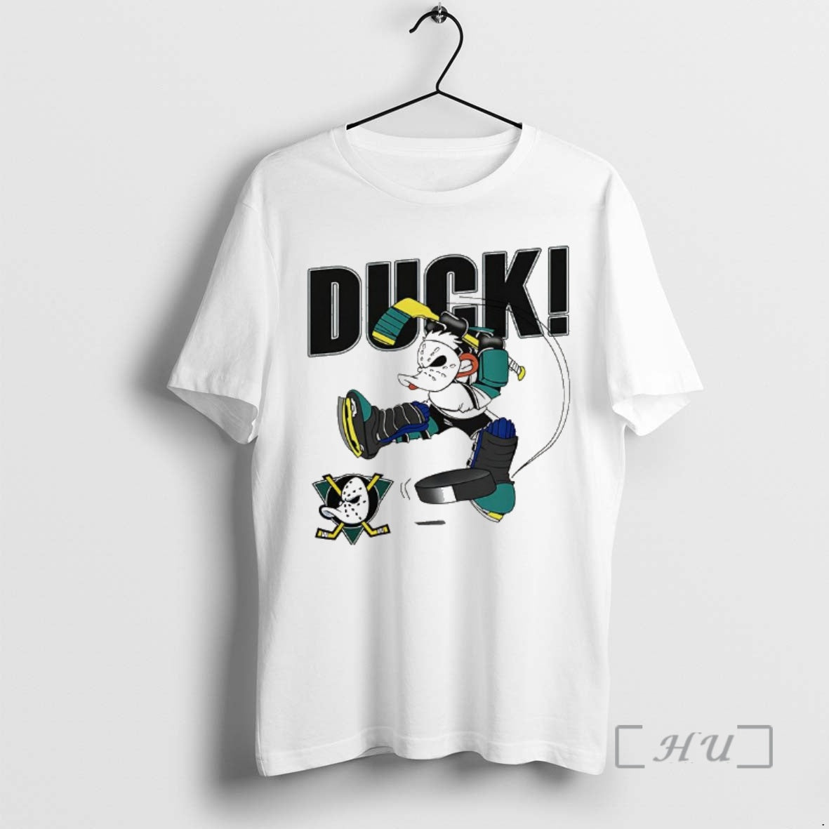 Officials Anaheim Mighty Ducks Mascot Playing Hockey 90s T-Shirts, Hoodie, Sweatshirt | PopFlextees.com