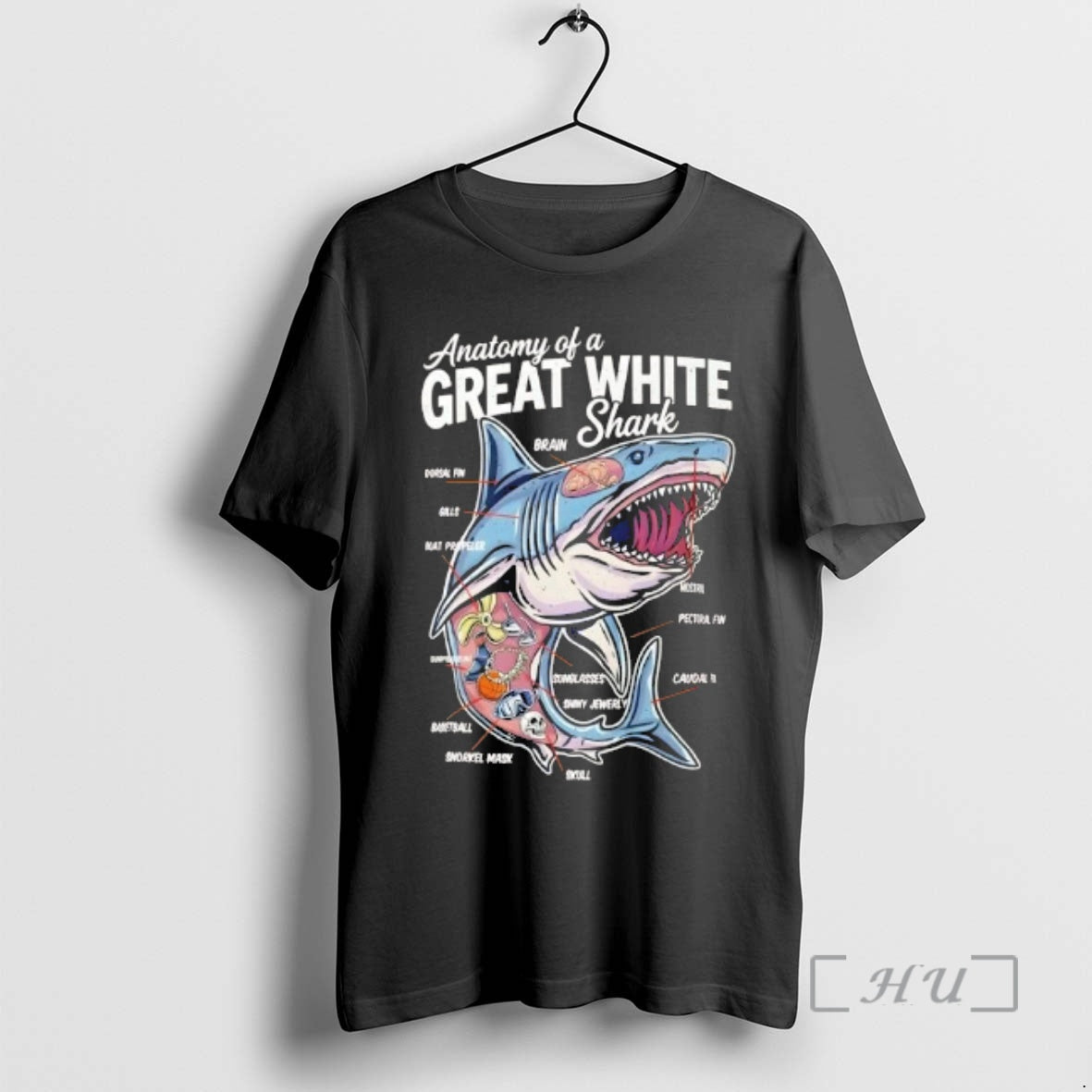 Officials Anatomy Of A Great White Shark Funny Graphic T-Shirts, Hoodie, Sweatshirt | PopFlextees.com