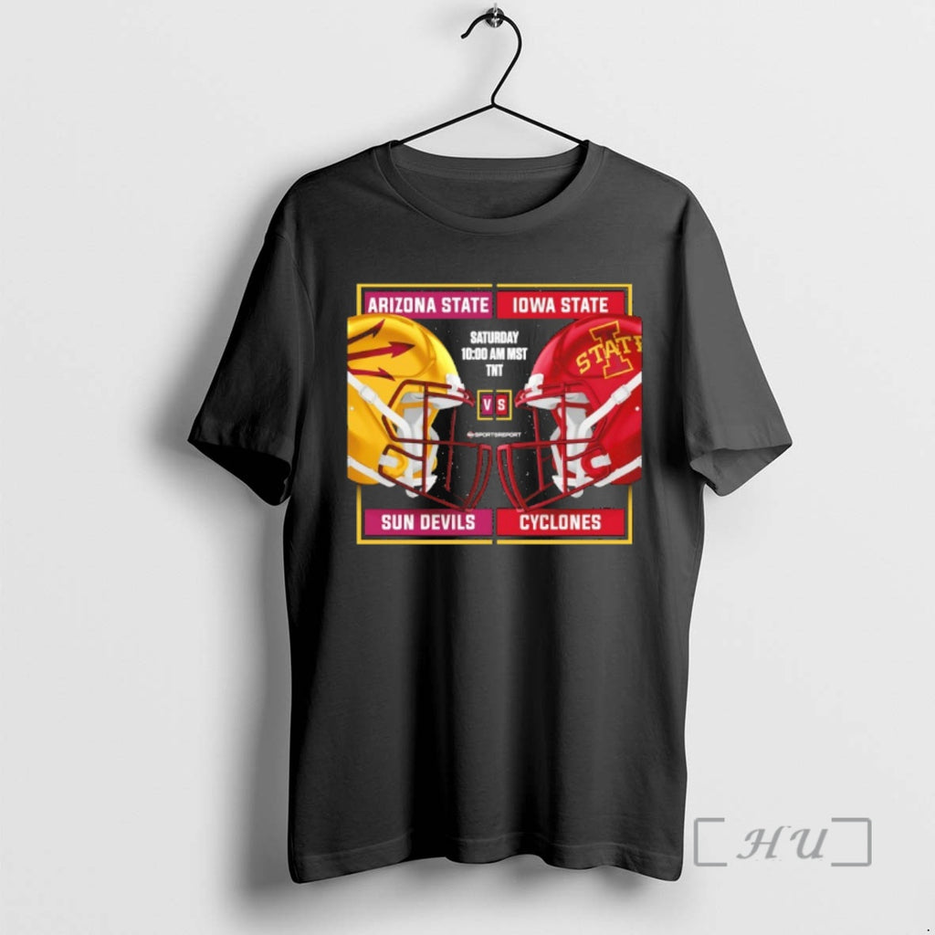 Officials Arizona State Sun Devils Vs Iowa State Cyclones 2025 Football Helmet Premium T Shirts Hoodie, Sweatshirt
