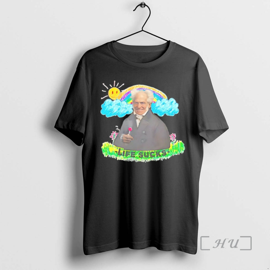 Officials Arthur Schopenhauer Life Sucks Art T-Shirts, Hoodie, Sweatshirt | PopFlextees.com