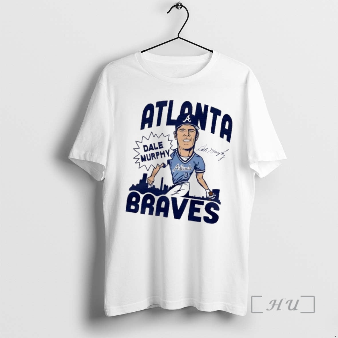 Officials Atlanta Braves Dale Murphy Swing Caricature Signature T-Shirts, Hoodie, Sweatshirt | PopFlextees.com