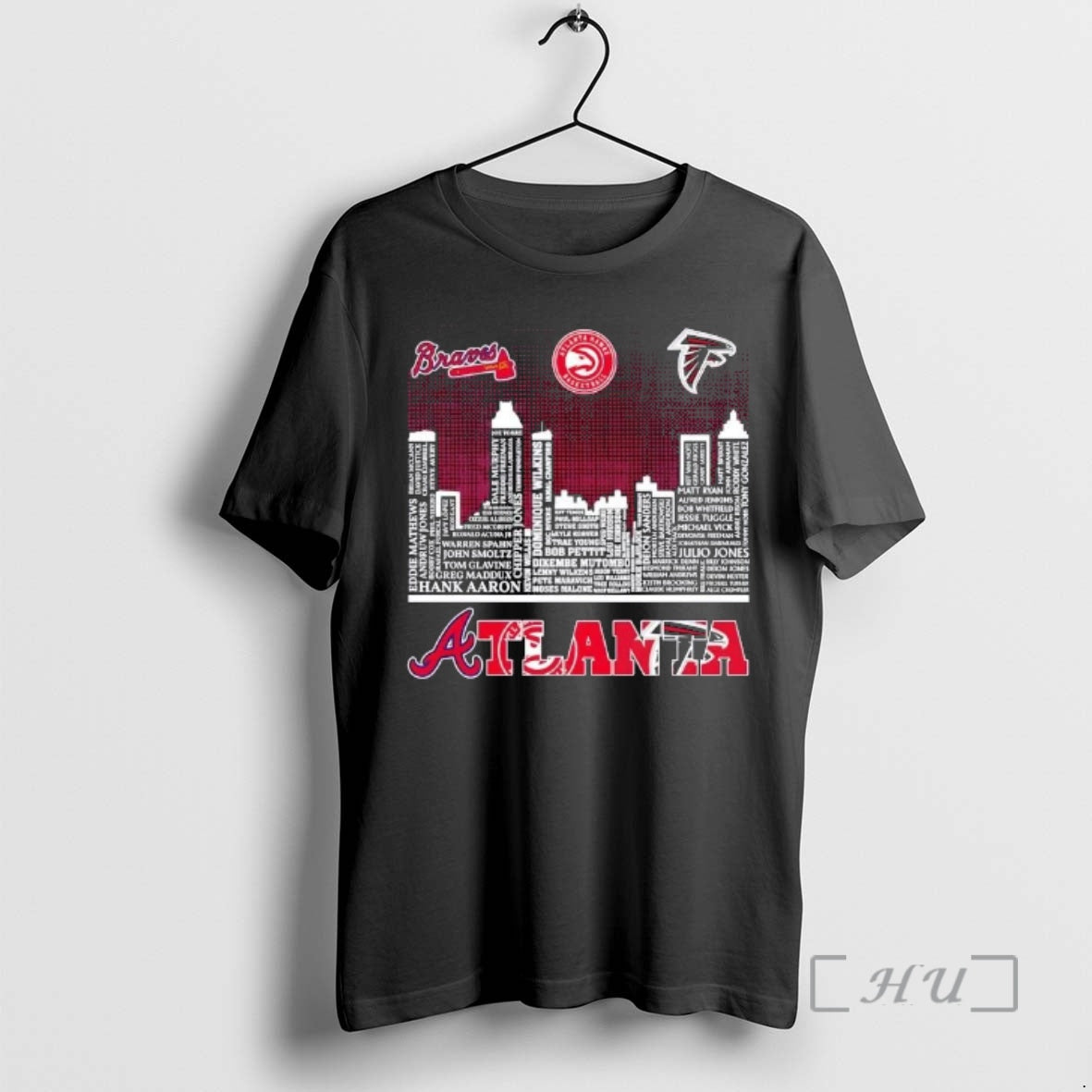 Officials Atlanta Sports Braves Hawks Falcons All Names City Skyline T-Shirts, Hoodie, Sweatshirt | PopFlextees.com