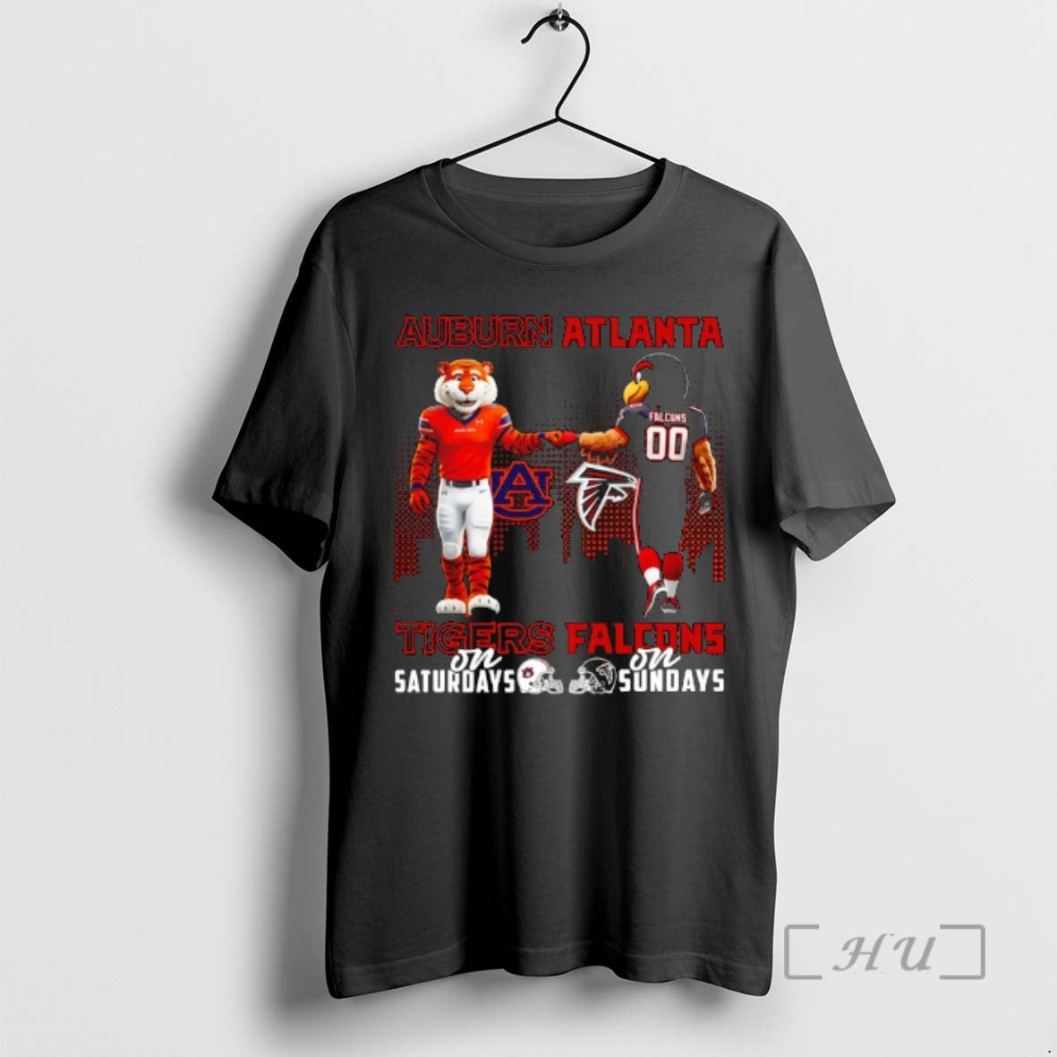 Officials Auburn Tigers On Saturdays X Atlanta Falcons On Sundays Mascot Premium T Shirts Sweater Hoodie, Sweatshirt