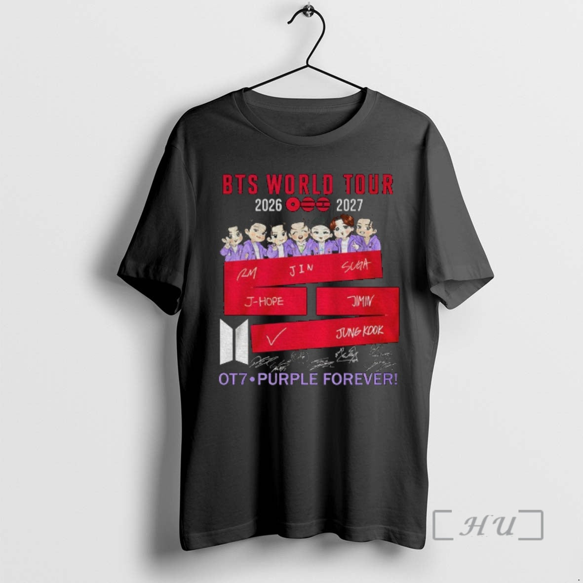 Officials Bts World Tour 2026 2027 Ot7 Purple Forever Signatures T-Shirts, Hoodie, Sweatshirt | PopFlextees.com