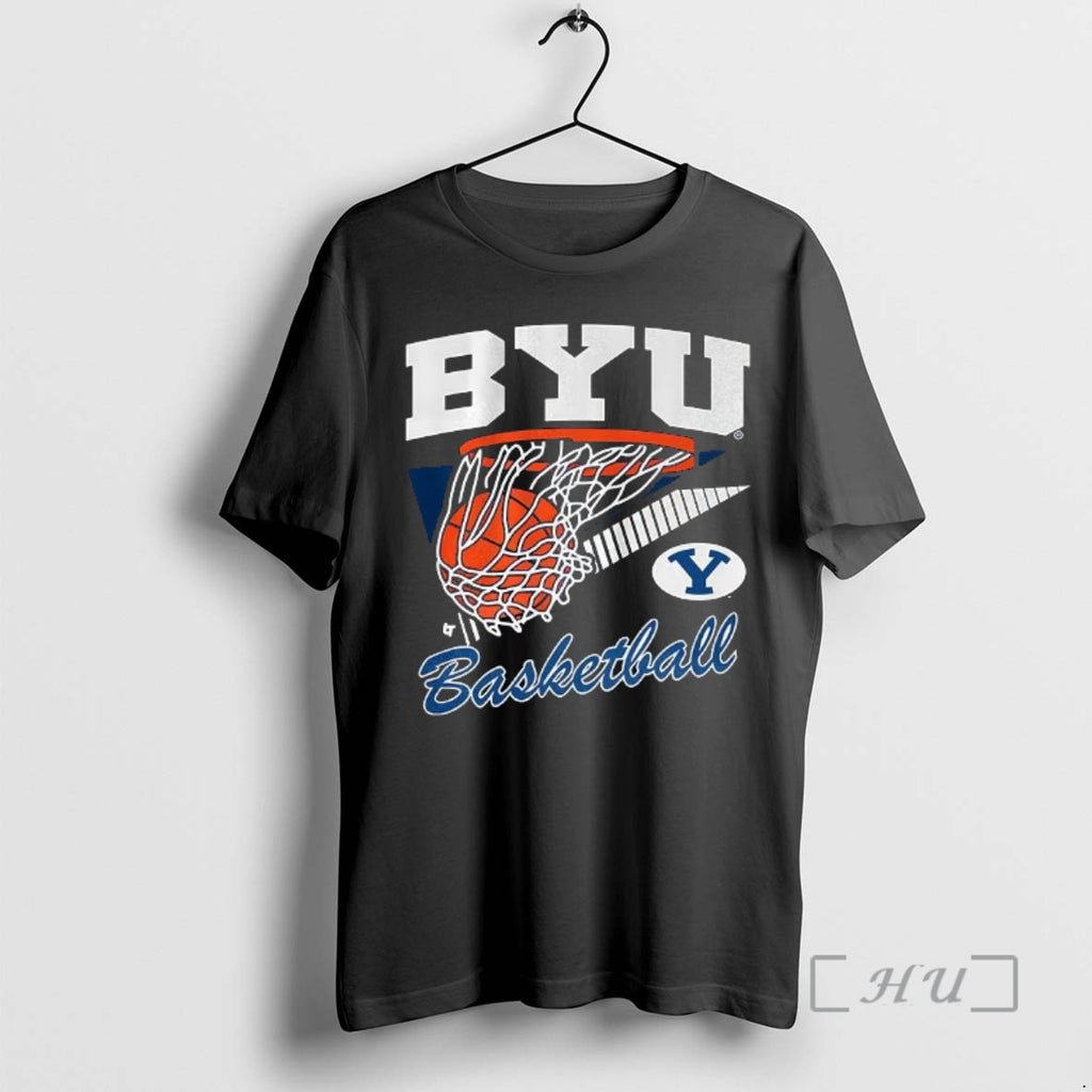 Officials Byu Cougars Basketball Ball And Basket Retro Swish T-Shirts, Hoodie, Sweatshirt | PopFlextees.com