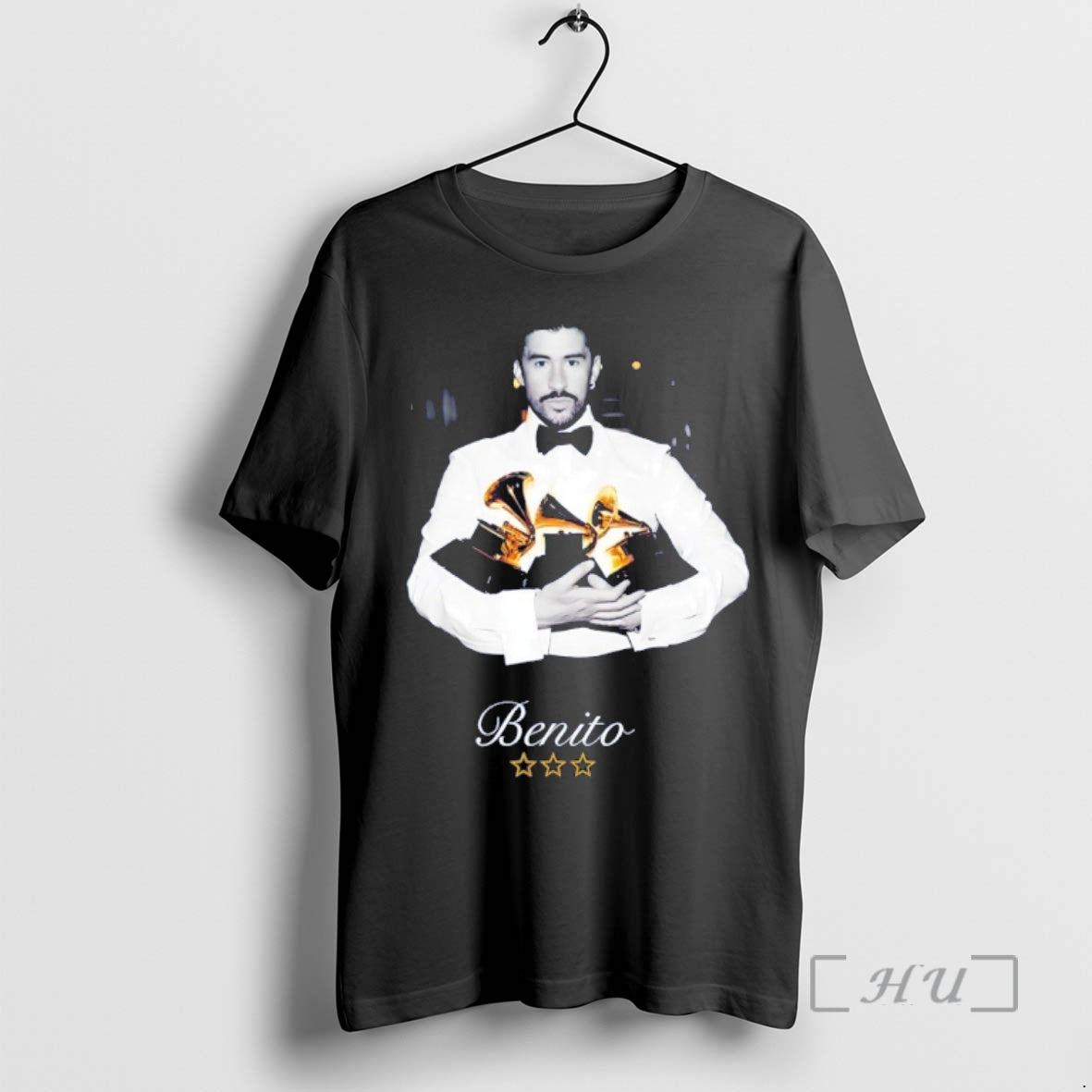 Officials Bad Bunny Grammys Benito Three Stars Vintage T-Shirts, Hoodie, Sweatshirt | PopFlextees.com