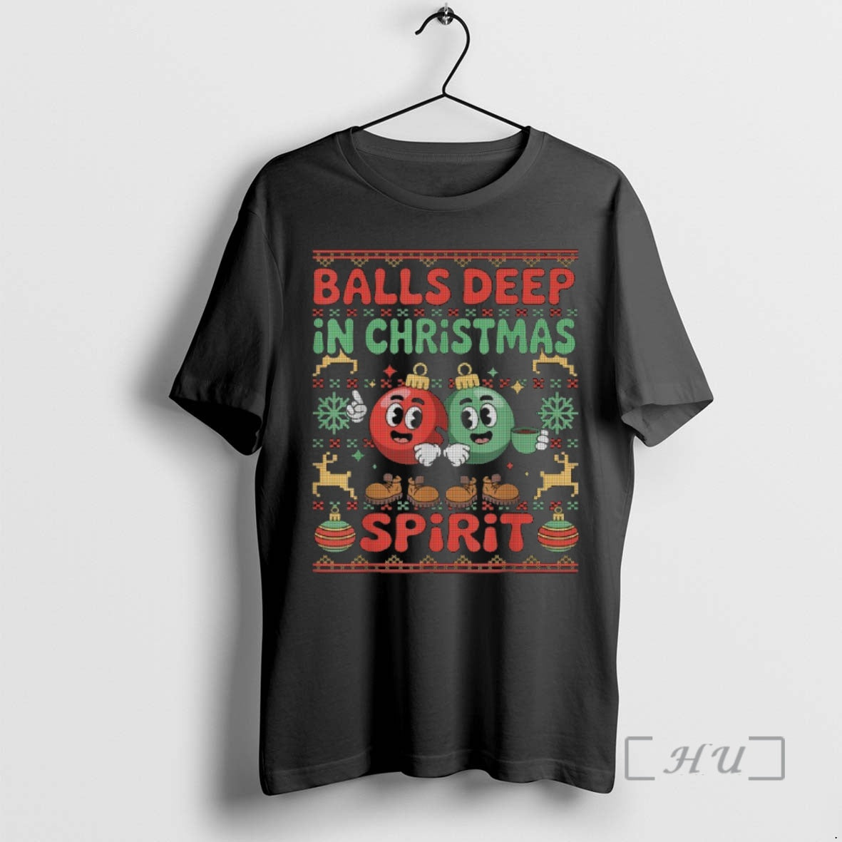Officials Balls Deep In The Christmas Spirit Xmas Ugly T-Shirts, Hoodie, Sweatshirt | PopFlextees.com