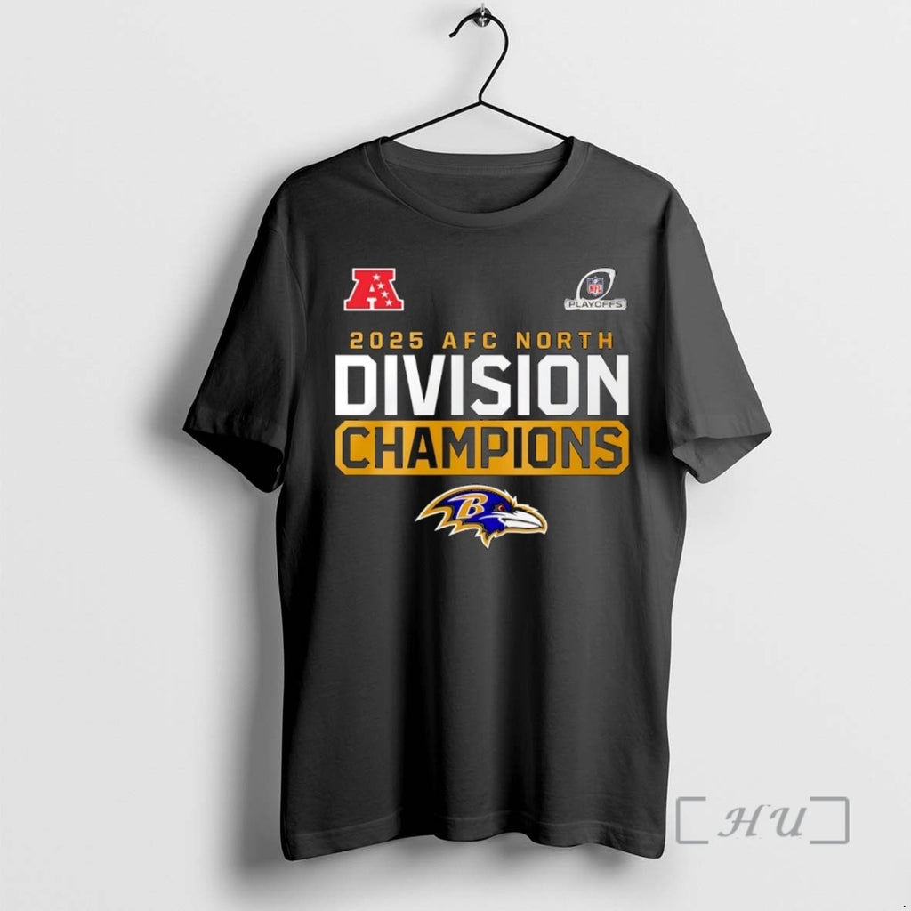 Officials Baltimore Ravens 2025 Afc North Division Champions T-Shirts, Hoodie, Sweatshirt | PopFlextees.com