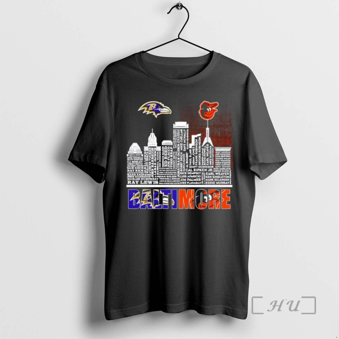 Officials Baltimore Sports Ravens X Orioles All Names City Skyline T-Shirts, Hoodie, Sweatshirt | PopFlextees.com