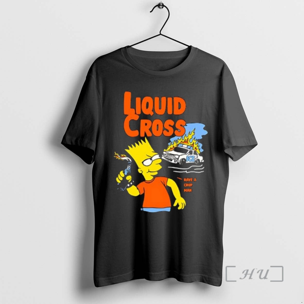 Officials Bart Simpson Holding A Molotov Cocktail Ice Vehicle Liquid Cross Premium T Shirts Sweater Hoodie, Sweatshirt