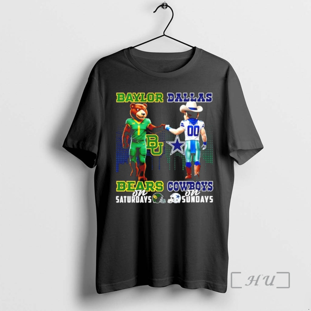 Officials Baylor Bears On Saturdays Vs Dallas Cowboys On Sundays Mascot Skyline Premium T Shirts Hoodie, Sweatshirt