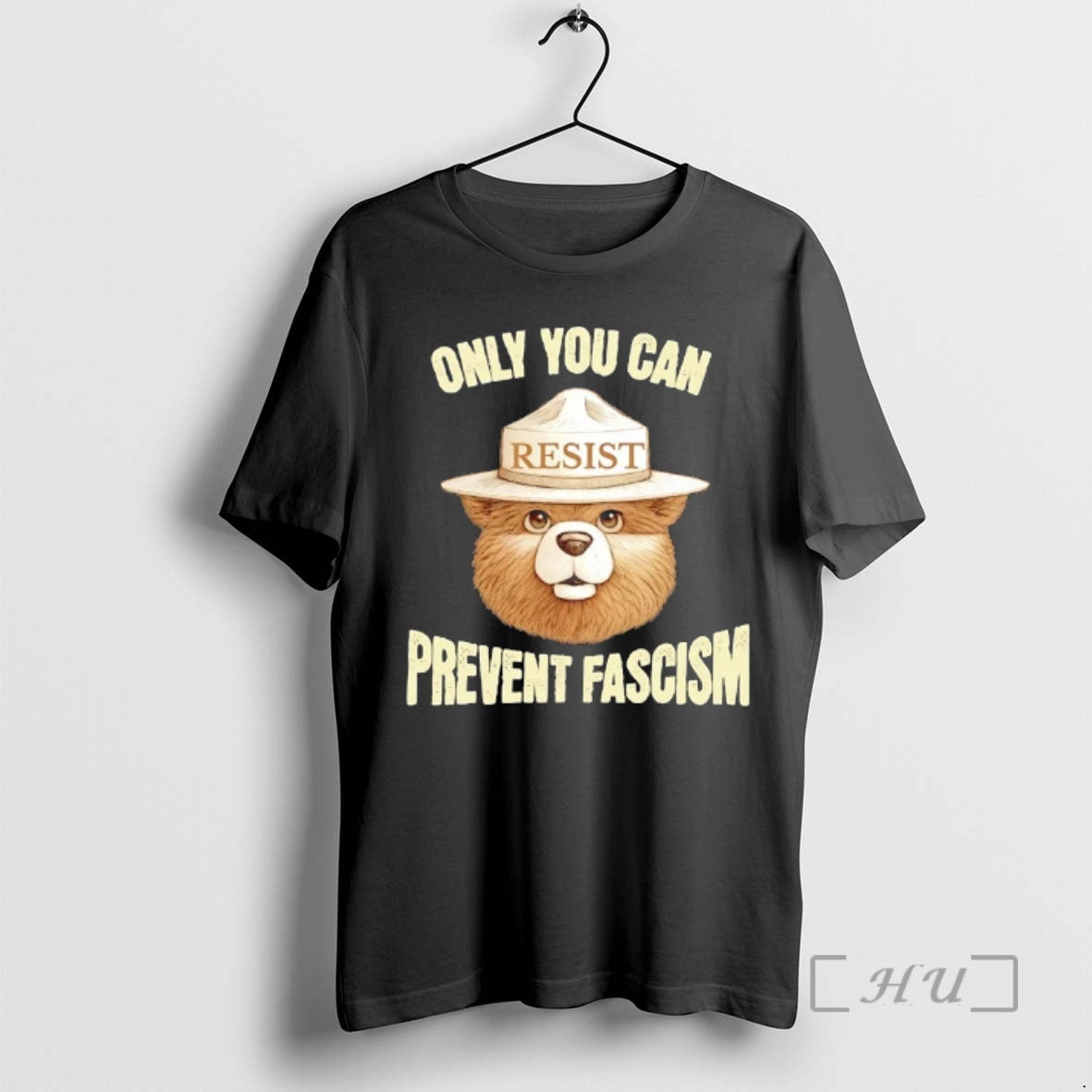 Officials Bear Resist Hat Only You Can Prevent Fascism T-Shirts, Hoodie, Sweatshirt | PopFlextees.com